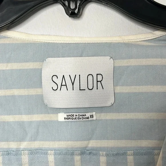 Saylor Willa Blue Striped Cut Out Front Romper - Picture 3 of 8